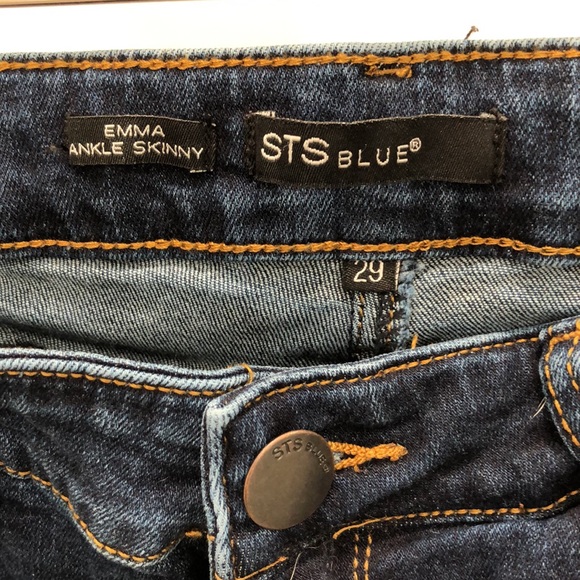 STS Blue ankle skinny jeans with ribbon side trim. - Picture 2 of 6